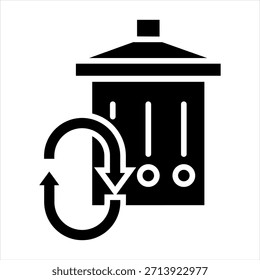 Ilustración vectorial de icono de glifo de desperdicio cero
