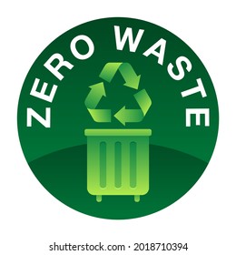  Cero basura verde con basura reutilizable. Vida sin plástico - Icono vectorial aislado