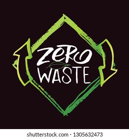 Zero Waste - hand drawn doodle ecology green life set