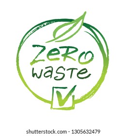Zero Waste - hand drawn doodle ecology green life set