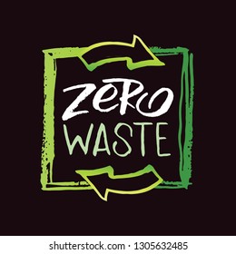 Zero Waste - hand drawn doodle ecology green life set