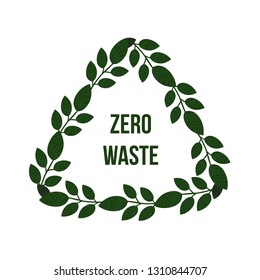 Zero Waste hand drawn illustration. Nature frame. Vector icon.