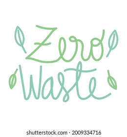 zero waste hand drawn text isolated