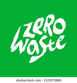 Zero waste handwritten logo. No pollution concept lifestyle symbol. Lettering text style title badge design with heart shapes in letters R and A.
