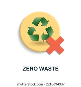 Zero Waste icon. 3d illustration from global warming collection. Creative Zero Waste 3d icon for web design, templates, infographics and more