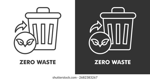 Icono de desperdicio cero lleno de Ilustración vectorial de contorno en blanco y negro