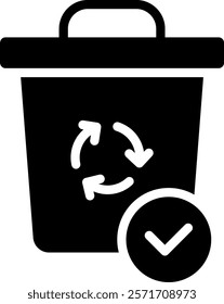 Zero Waste Icon Glyph Vector Illustration