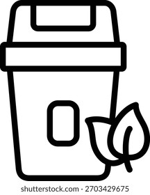 diseño de ilustración de icono de cero residuos con contorno, esto no está hecho de ninguna generación de IA