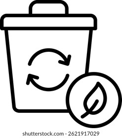 Zero Waste Icon Line Vector Illustration