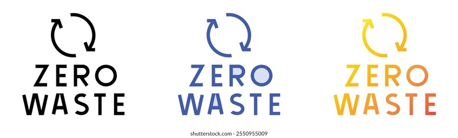 zero waste icon. Linear, Blue Fill and Gradient Style Design Isolated On White Background