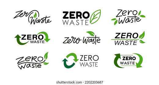 Zero waste icon logo vector illustration for eco green campaign