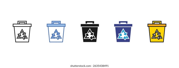 Icono de cero residuos establece estilo de colección múltiple
