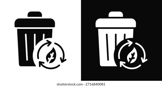 Icono de desperdicio cero estilo de fondo blanco y negro