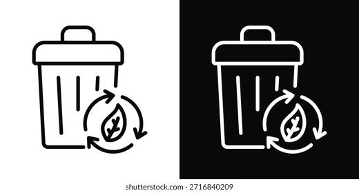 Icono de desperdicio cero estilo de fondo blanco y negro