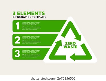 Plantilla de infografía de cero residuos con 3 Elementos