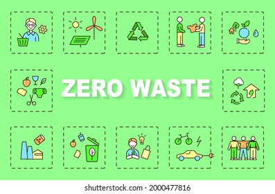 Zero waste infographic vector template. Environment care. Presentation with 5 steps. Workflow timeline. Working process model with linear icons