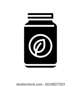 zero waste jar eco conscious glyph icon vector. zero waste jar eco conscious sign. isolated symbol illustration