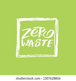 Zero Waste label - hand drawn banner