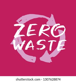 Zero Waste label - hand drawn banner