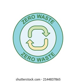 Zero waste label icon in color icon, isolated on white background 
