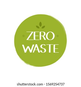 Zero waste labels, environment protection. No plastic and go green slogan. Vector illustration.