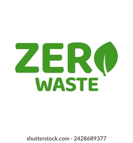 Zero waste labels. Green eco friendly label