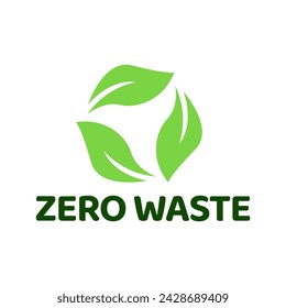 Zero waste labels. Green eco friendly label