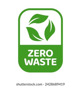 Zero waste labels. Green eco friendly label