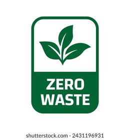 Zero waste labels. Green eco friendly label