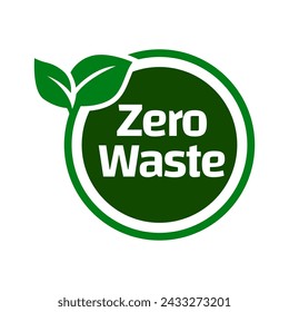 Zero waste labels. Green eco friendly label