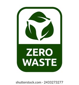 Zero waste labels. Green eco friendly label