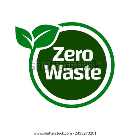 Zero waste labels. Green eco friendly label