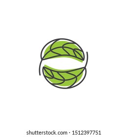 Zero waste, leaf recycle. Vector icon template
