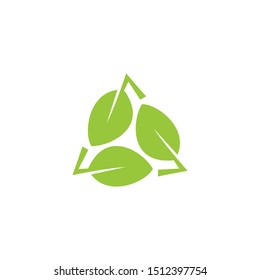 Zero waste, leaf recycle. Vector icon template