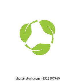 Zero waste, leaf recycle. Vector icon template