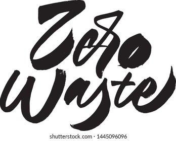 Zero waste lettering composition black and white 