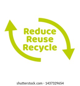 Zero waste lettering text sign or logo. Waste management concept. Reduce, reuse, recycle and refuse. Eco lifestyle. Vector EPS10 design template illustration. Isolated on white