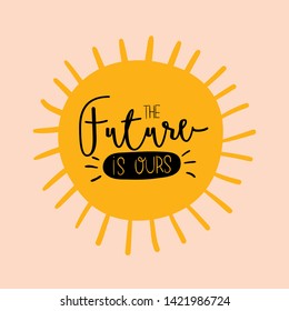 Zero waste life quote. Trendy hand drawn cute lettering in scandinavian simple style. Vector. Go green