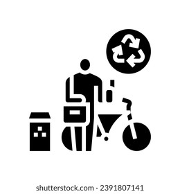 zero waste lifestyle green living glyph icon vector. zero waste lifestyle green living sign. isolated symbol illustration