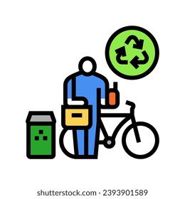 zero waste lifestyle green living color icon vector. zero waste lifestyle green living sign. isolated symbol illustration