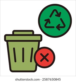 Zero Waste Lifestyle Icon Element For Design