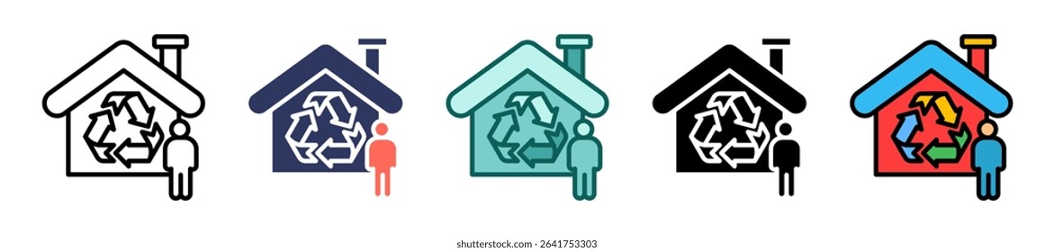 Zero Waste Lifestyle Icon Multiple Vector Illustration