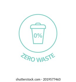 Zero waste line icon. Eco, bio pictogram. Sustainable lifestyle. Ecology logo. Save the planet. Biodegradable. Vector illustration.