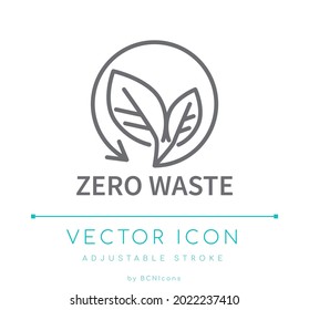 Zero Waste Line Icon. Eco Friendly Packaging Vector Symbol.