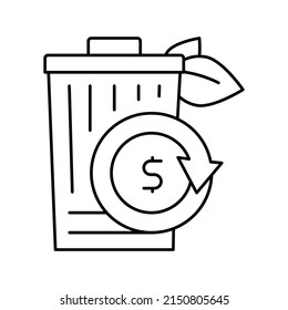 zero waste line icon vector. zero waste sign. isolated contour symbol black illustration