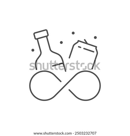 Zero waste line outline icon