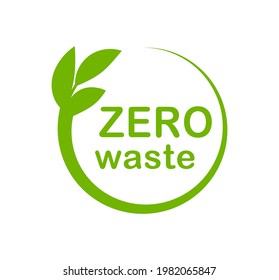 Zero waste logo. Eco icon. Recycling badge. Vector illustration.