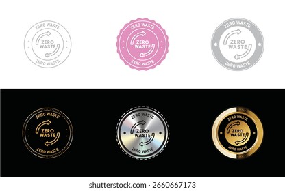 Zero Waste logo. Icon, Stamp, Badge, Seal and Symbol vector