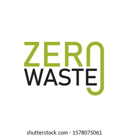 Zero Waste Logo Label, Environment Protection. Reduce, Reuse, Recycle. No Plastic And Go Green Slogan. Vector Illustration.