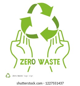 Zero waste logo sign symbol